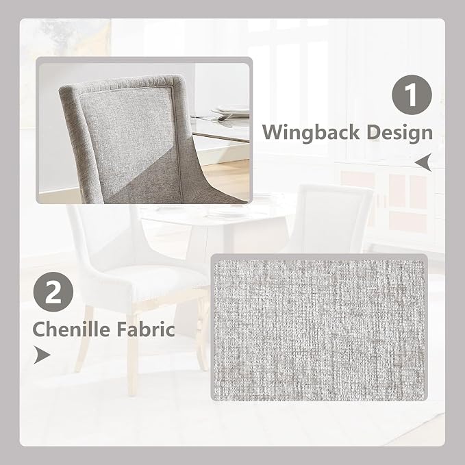 Upholstered Dining Chairs Set of 4, Modern Fabric Side Chairs - Image 5