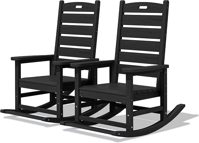 SERWALL Outdoor Rocking Chair Set of 2, Oversized Rocking Chair by SERWALL
