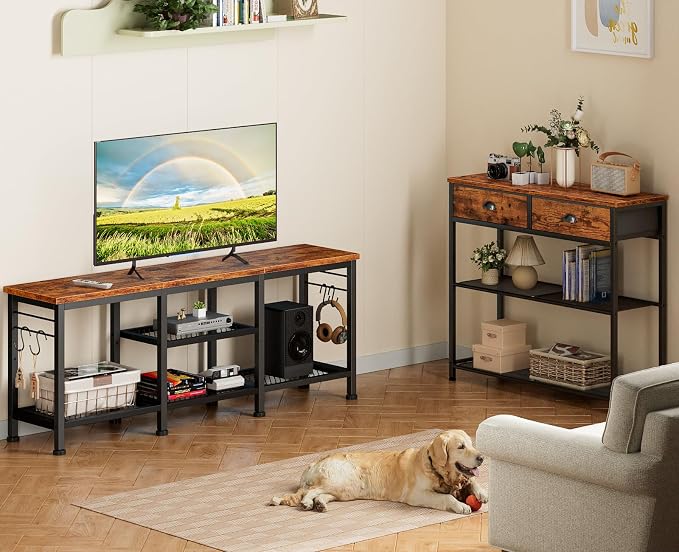 Furologee TV Stand for TVs up to 55 Inch, Entertainment Center - Image 7