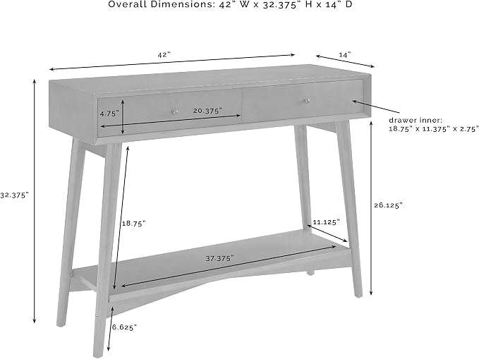 Crosley Furniture Landon Sofa Console Table - Image 3