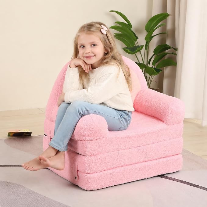 MOMCAYWEX Kids Sofa, Sherpa Couch - Image 4