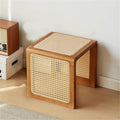 Bohemian Rattan Solid Wood Side Table Bedside Tables Decorative Table Night by Unknown