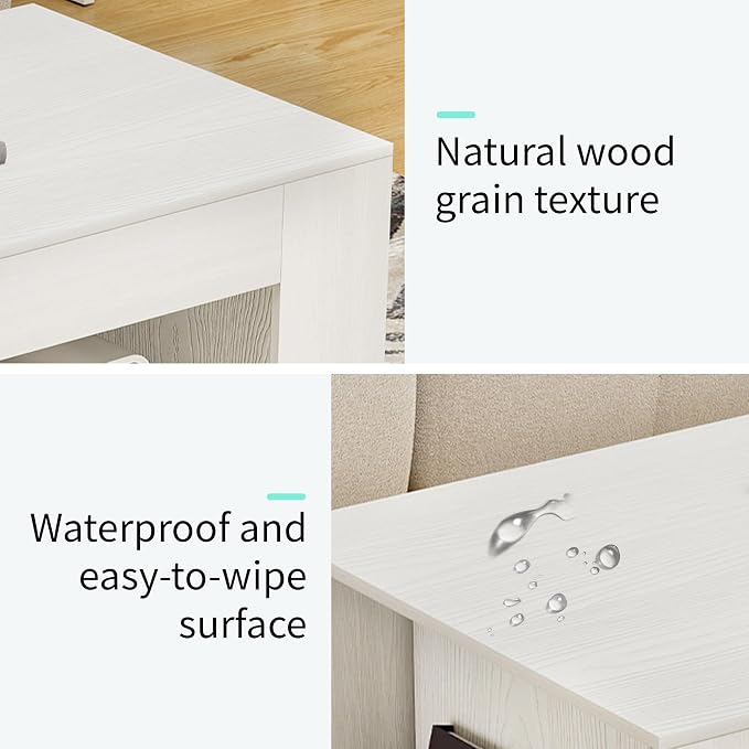 39" Wood Coffee Table for Living Room, Sides Storage - Image 4