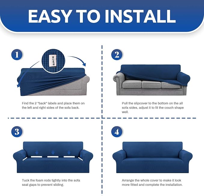 KEKUOU Stretch Single Sofa Slipcover 1 Piece Couch Sofa Cover Furniture - Image 5