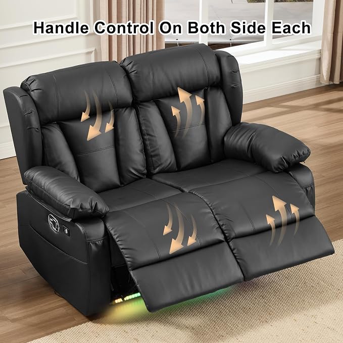 58.3" Reclining Loveseat Sofa, RV Loveseat Recliner Couch - Image 4