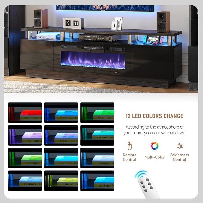 80" TV Stand for Living Room, Large Entertainment Center & Media Console - Image 8