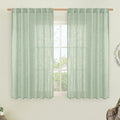 LAMIT Semi Sheer Linen Curtains 45 Inches Long, Light Filtering Panels Back Tab by LAMIT