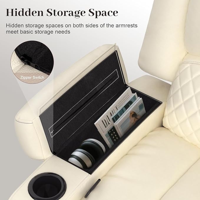 Yolsali 3-Seater Recliner Sofa, Manual Reclining Couch - Image 5