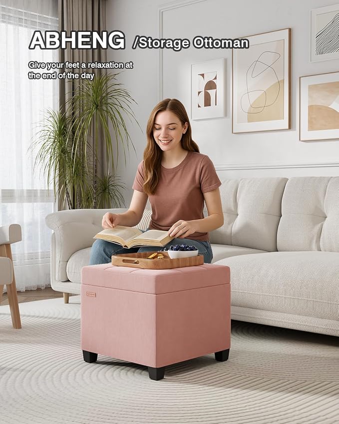 ABHENG 17.7 inches Velvet turfed Ottomans Cube - Image 6