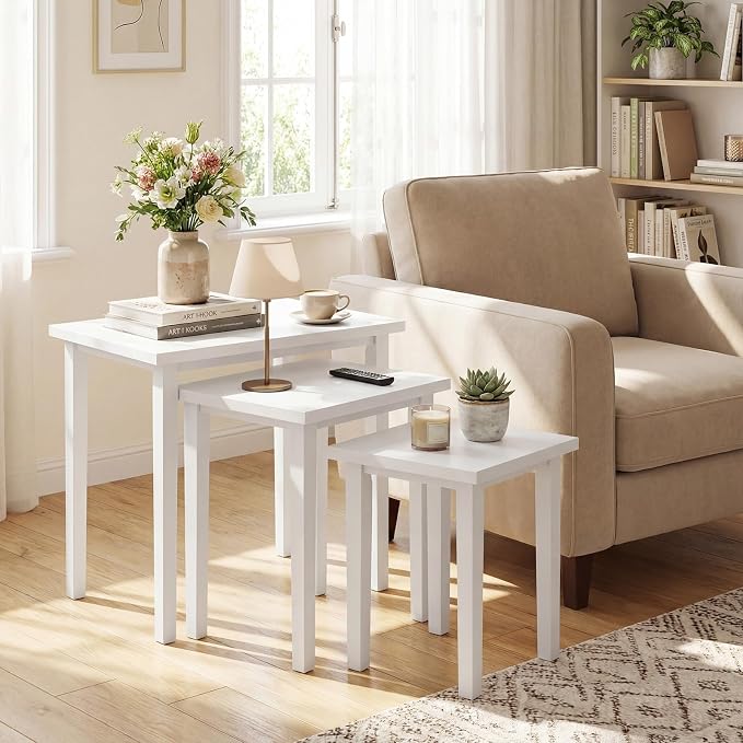 Giantex Nesting Tables Set of 3, Farmhouse Stacking Side Table - Image 8