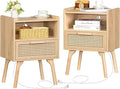 Lerliuo Rattan Nightstands Set of 2 by Lerliuo