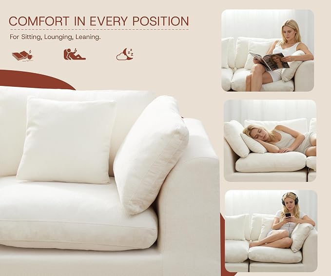 GRUSIGN 141'' Oversized Boneless Cloud Couch - Image 9