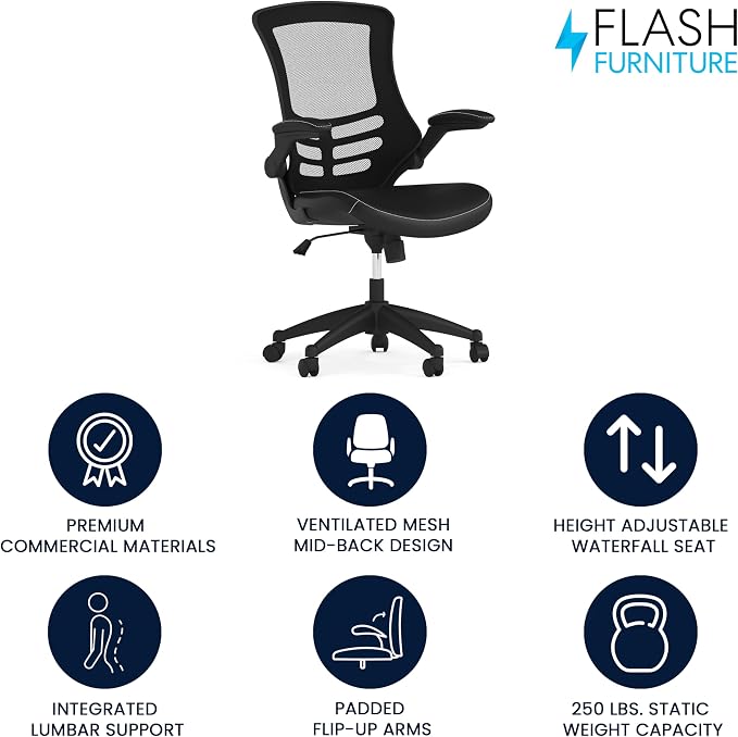 Flash Furniture Kelista Mid-Back Swivel Office Chair - Image 4