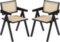 Furlide Rattan Dining Chairs Set of 2, Modern Mid Century Dining Chairs by Furlide