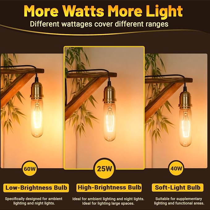T10 Tubular Light Bulbs 25 Watt Incandescent Light Bulb, T10 Bulb, 120V 25W - Image 5