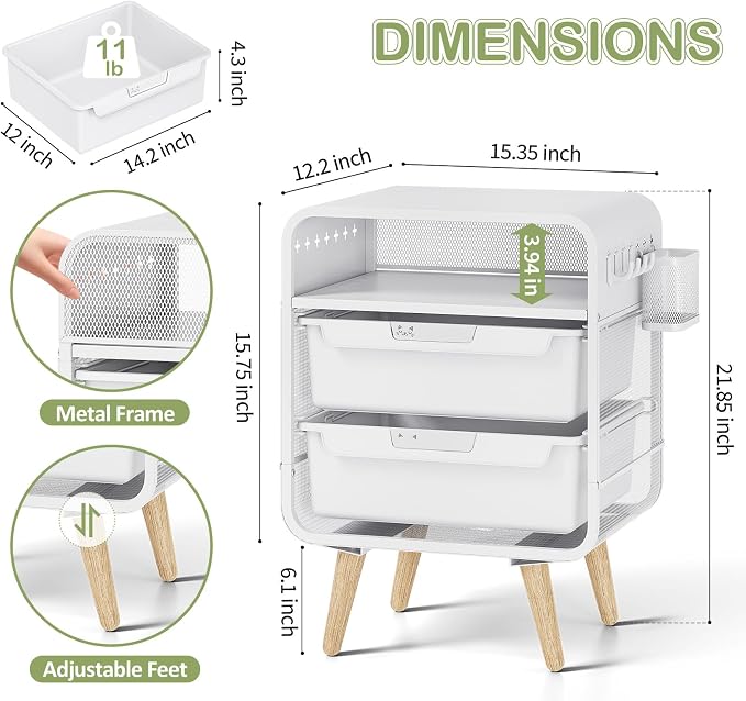 SYKIARIOL Kids Nightstand, Bedside Table, Cute End Table - Image 3