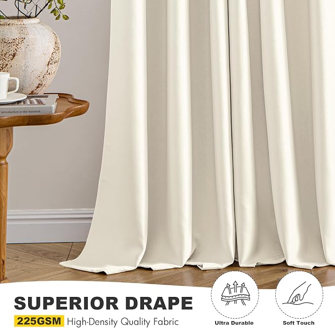 MIULEE Birch Blackout Curtains for Bedroom Living Room 54 Inches Long 2 Panels - Image 5