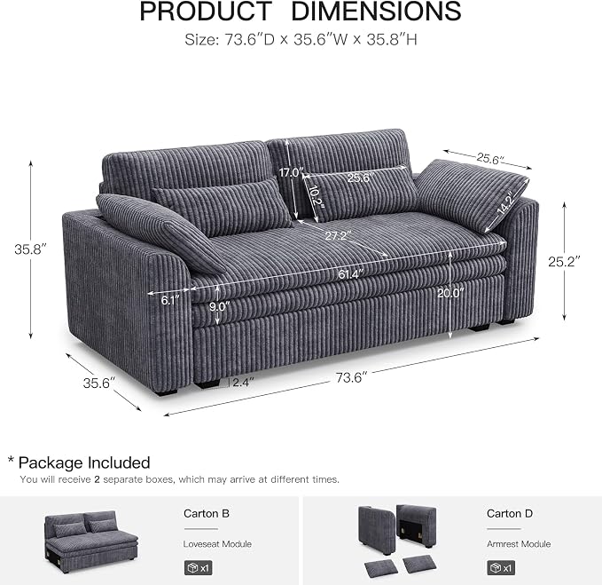 Belffin Large Modular Sectional Sofa - Image 2