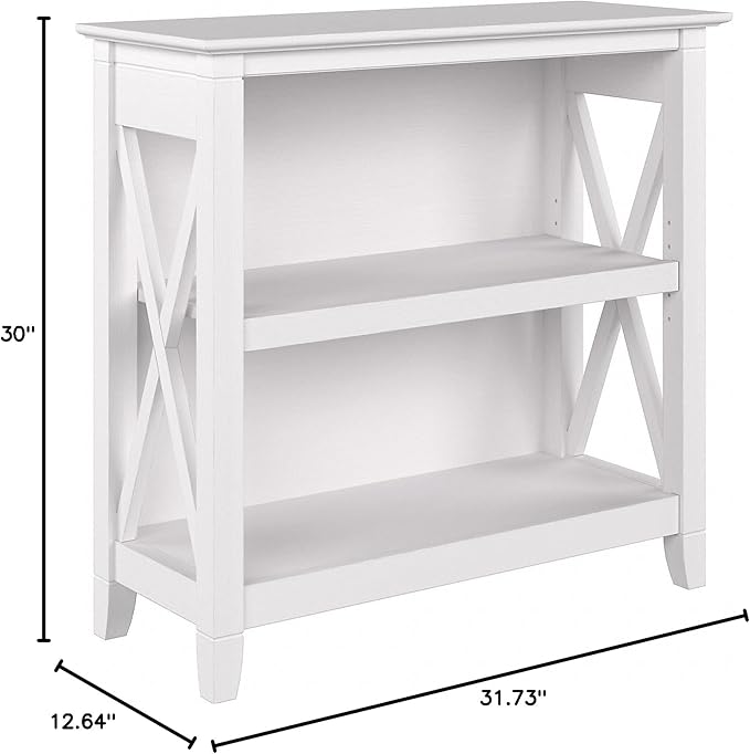 Bush Home Key West Small 2 Shelf Bookcase in Pure White Oak, Compact Home - Image 3