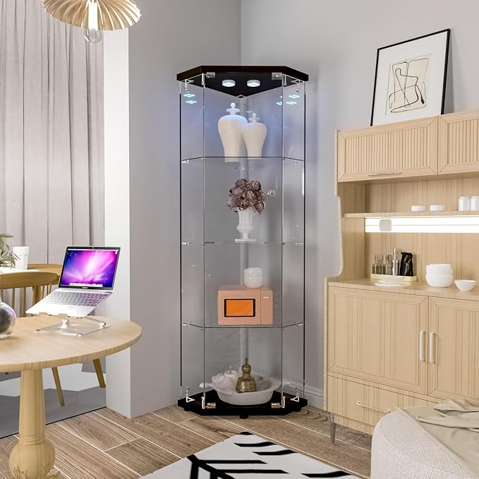 Beauty4U Glass Display Corner Cabinet by Beauty4U