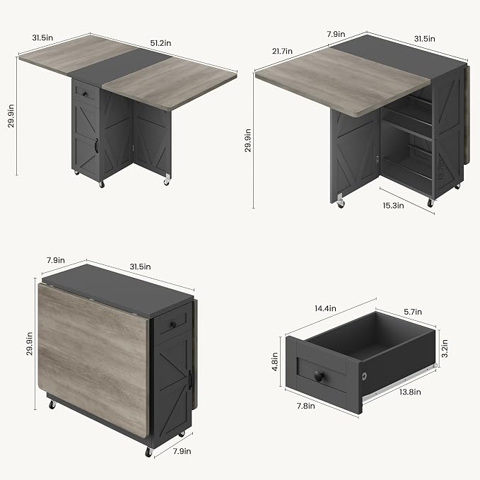 Jocoevol Space Saving Folding Dining Table - Image 2