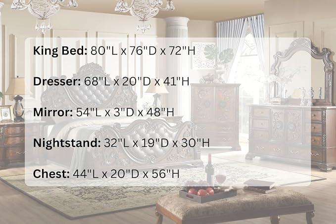 First of a Kind Santa Monica Traditional 5 Piece King Bedroom Set - Image 7