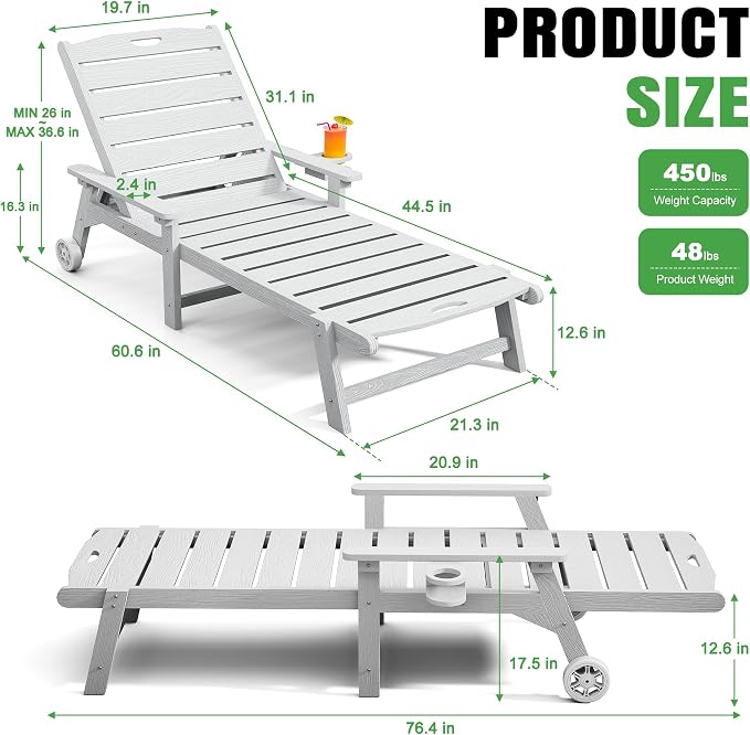 Outdoor Lounge Chair Set of 2 - Image 3