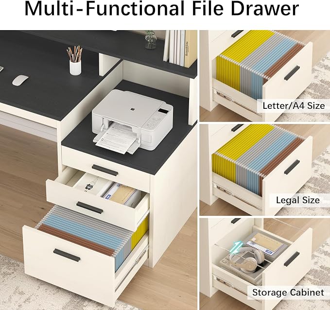 YOMILUVE 65 Inch Computer Desk - Image 5