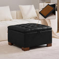 WUTUTUEE 30" Faux Leather Square Storage Ottoman by WUTUTUEE