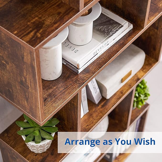 Cozy Castle Set of 2 Geometric Bookcase, S-Shaped Modern Bookshelf, Room - Image 8