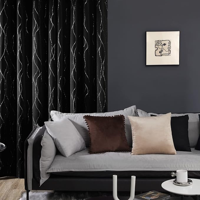 Deconovo Blackout Curtains 63 Inch Long 2 Panels Set, Thermal Insulated Noise - Image 3