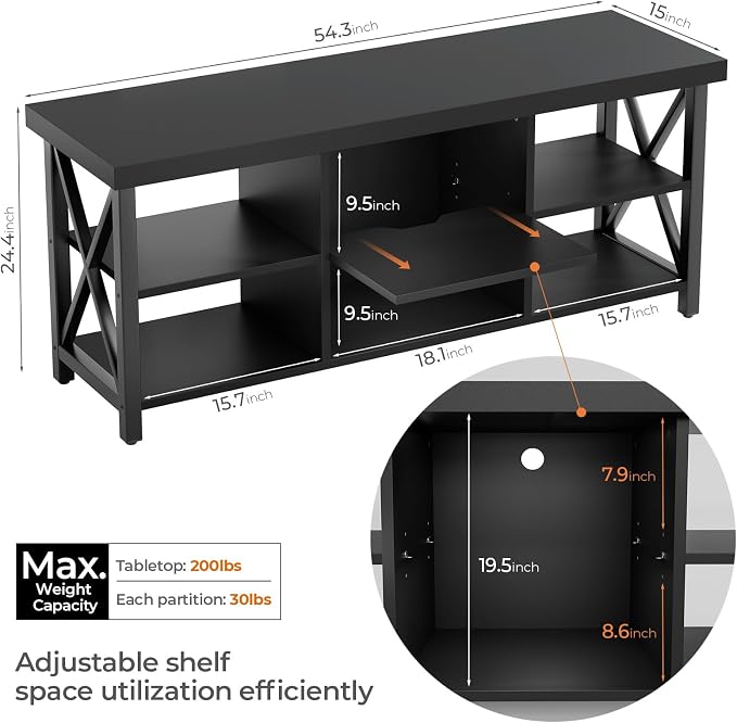 GreenForest TV Stand for TV up to 65 inches, Entertainment Center - Image 3