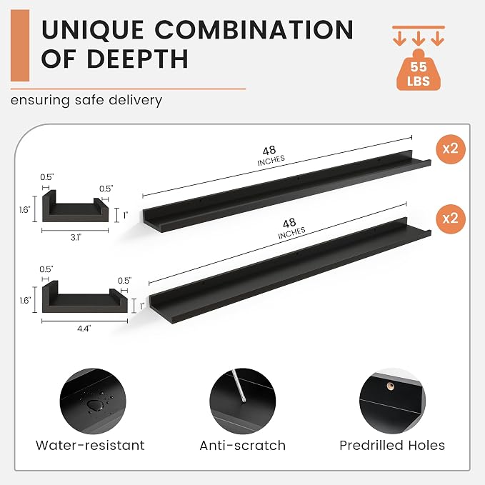 FLYJOE Floating Picture Ledge Shelves - Image 3