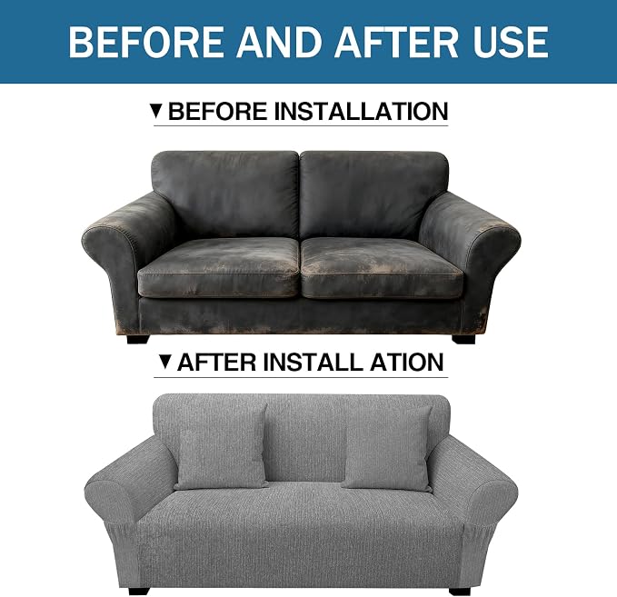 Loveseat Slipcover with 2 Pillow Cover - Image 8