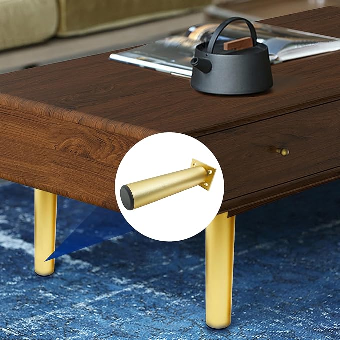 Set of 4 Aluminum Alloy Furniture Legs 12 Inch Height, 1.5 Inch Diameter - Image 5