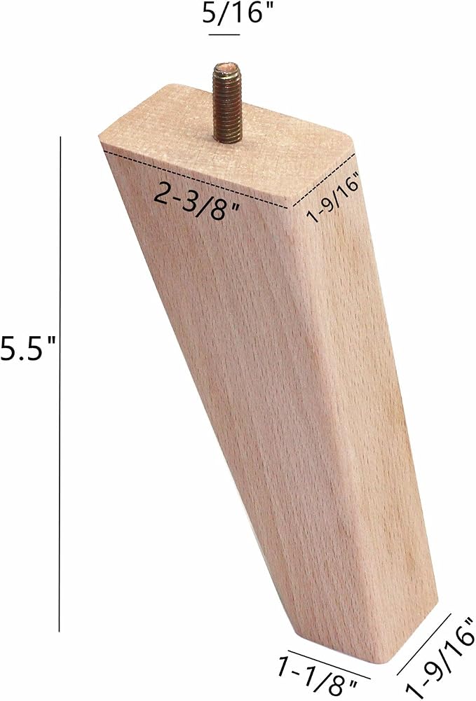 WEICHUAN Tapered Solid Beech Wood Furniture Legs - Image 2
