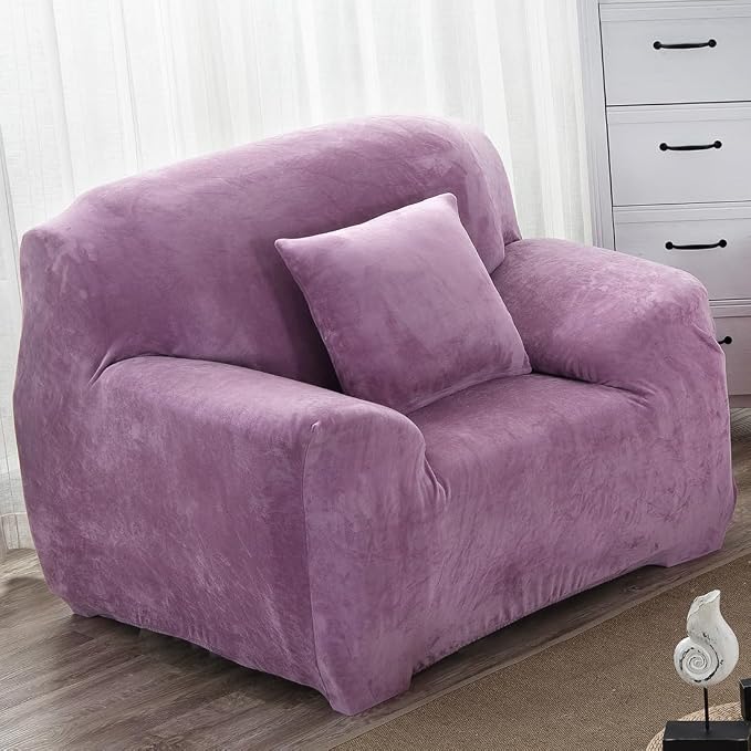 vctops 1-Piece Velvet Plush Stretch Chair Sofa Slipcover Soft Fuzzy Fluffy by vctops