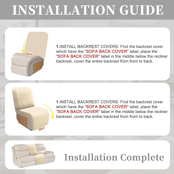 100% Waterproof Sectional Recliner Couch Covers - Image 7