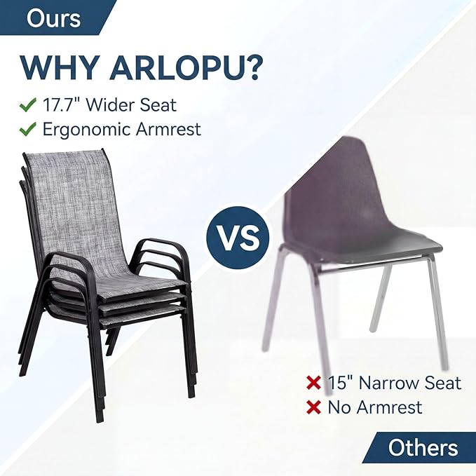 Arlopu 5 Piece Outdoor Patio Dining Set, Porch Furniture - Image 3