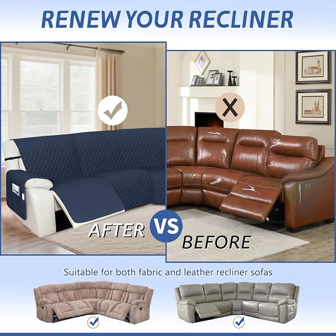 Arfntevss Recliner Sectional Couch Covers 1OO% Waterproof L Shape Sofa Cover - Image 6