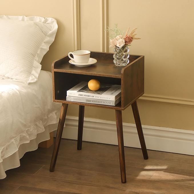 MaxSmeo Night Stand Set 2, Mid Century Modern Side Table Bedroom - Image 2