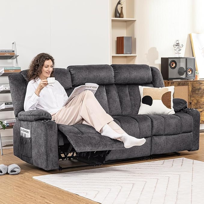 COMHOMA Manual Recliner Chair Set，Fabric Reclining Sofa Chair - Image 3