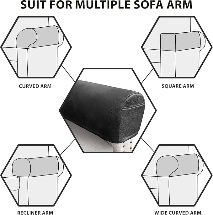 ANARACHON Leather Look Couch Arm Covers Set of 2 Armrest Covers - Image 7