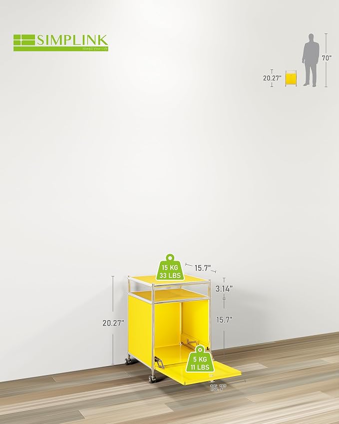 Matte Storage Cart with Flap Door, Large Capacity Storage Cart with Detachable - Image 2