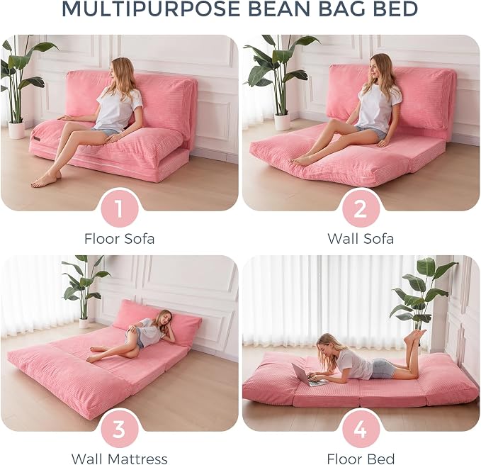 MAXYOYO Folding Sofa Bed, Extra Thick and Long Floor Sofa Convertible Sleeper - Image 3