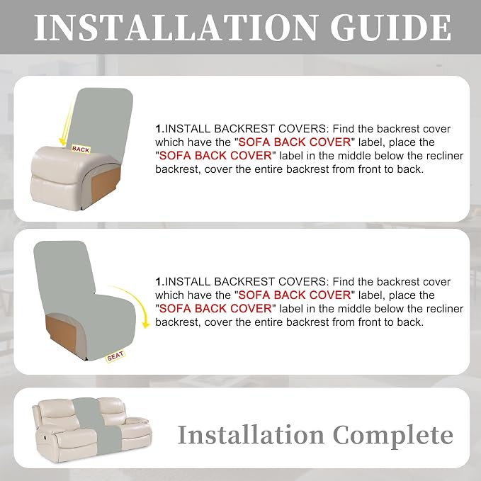 100% Waterproof Sectional Recliner Couch Covers - Image 7