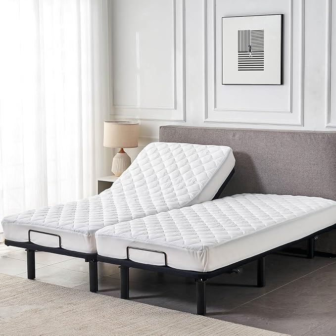 Waterproof Quilted Split California King Mattress Protector Pad - Image 5