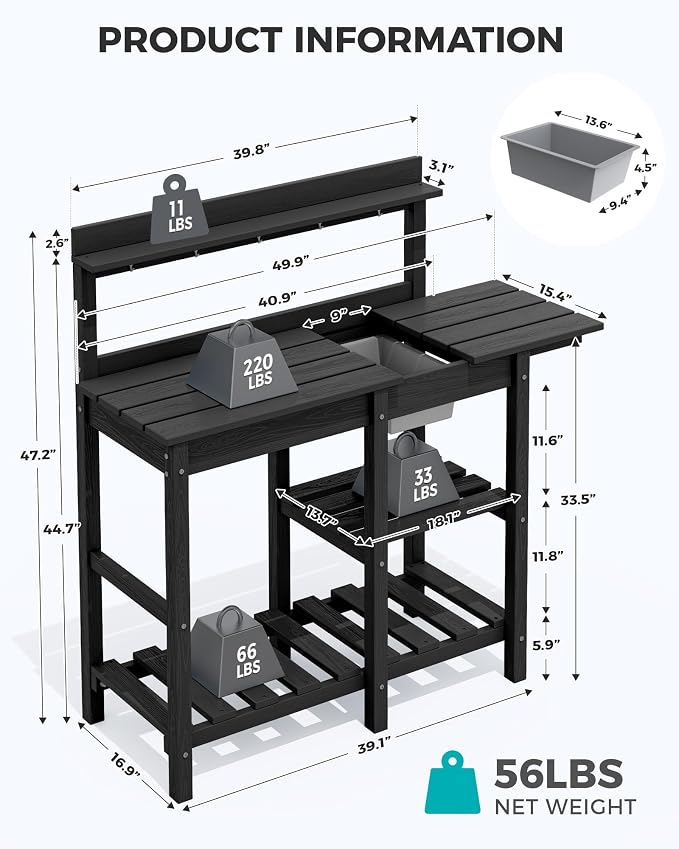 SERWALL Outdoor Potting Bench - Image 3