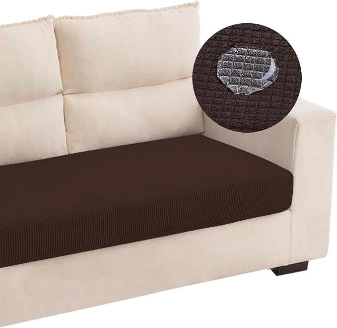 Water Repellent Couch Cushion Cover Loveseat Cover, Stretch Sectional Sofa Seat by TOPYUMH