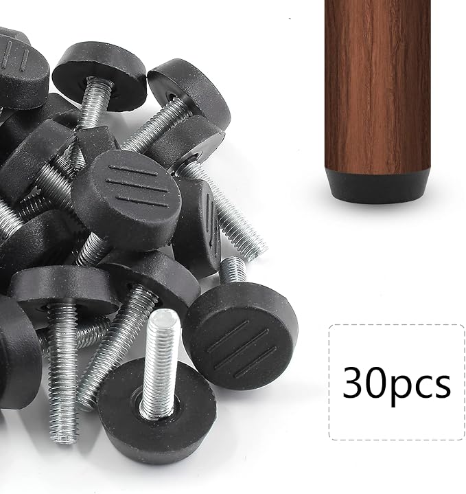 Zorfeter 30 Pcs Screw in Threaded Furniture Adjustable Levelers, M6 Leveling - Image 2